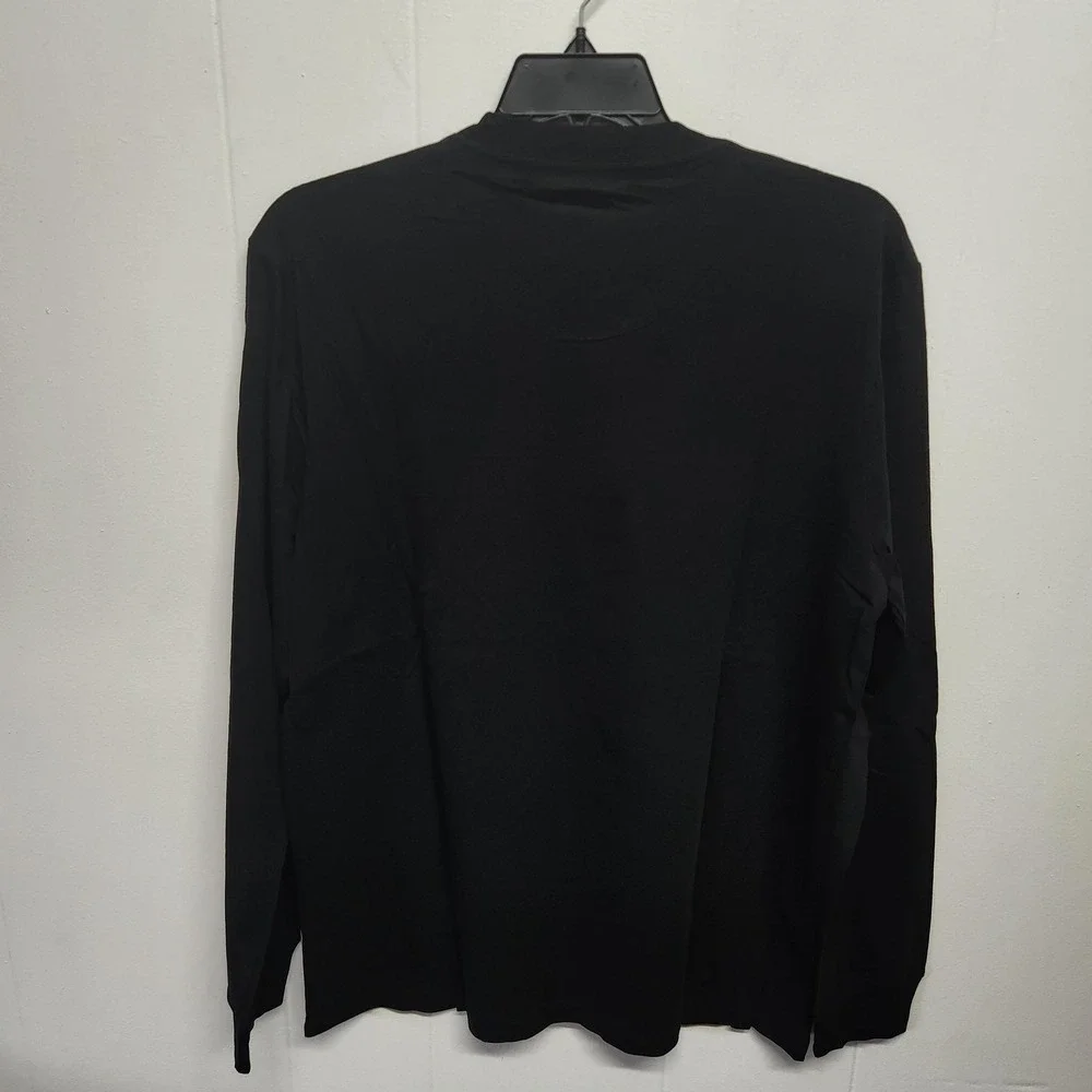 True Religion Shirt Mens XL Black Foil Taping Long Sleeve‎ Gold Logo Streetwear
